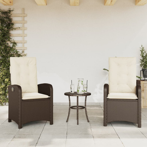 Maison Chic - Lot de 2 Chaises inclinables de jardin et coussins | chaises Relax d'extérieur marron rotin -GKD81643 Maison Chic  - Nos Promotions et Ventes Flash