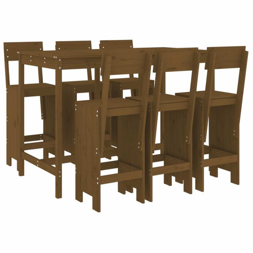 Maison Chic - Table de bar et chaises d'extérieur 7 pcs,Ensemble de bar de jardin pour relax marron miel bois de pin massif -GKD159946 Maison Chic  - Ensembles tables et chaises