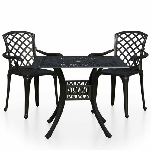 Maison Chic - Table de bistro et chaises d'extérieur 3 pcs,Ensemble de bistro de jardin pour relax Aluminium coulé Noir -GKD304342 Maison Chic  - Jardin