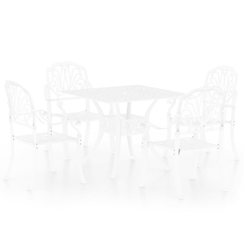 Maison Chic - Table de bistro et chaises d'extérieur 5 pcs,Ensemble de bistro de jardin pour relax Aluminium coulé Blanc -GKD316052 Maison Chic  - Mobilier de jardin