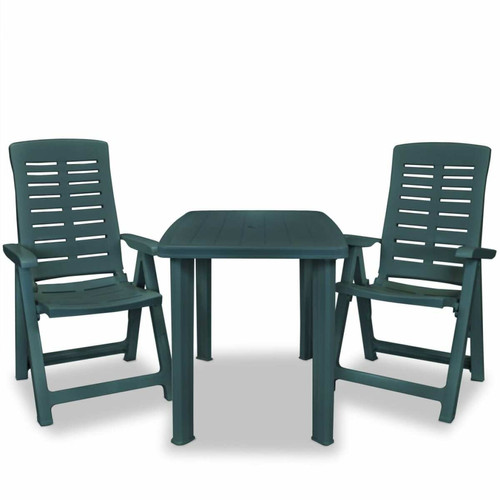 Maison Chic - Mobilier de bistro et chaises de jardin 3 pcs Plastique Vert -GKD667006 Maison Chic  - Chaise de jardin plastique vert