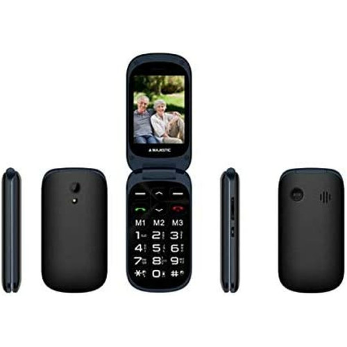 Téléphone mobile Majestic New Majestic TLF-Sileno 52 Flip 7,11 cm (2.8') 93,6 g Noir Téléphone pour seniors