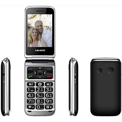 Majestic - New Majestic TLF-SILENO 82 FLIP 7,11 cm (2.8') 112 g Noir Téléphone pour seniors Majestic  - Majestic