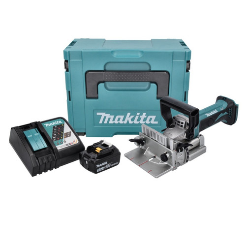 Makita - Makita DPJ 180 RT1J Machine à rainurer sans fil 18 V 100 mm + 1x Batterie 5,0 Ah + Chargeur + Makpac Makita  - Makita