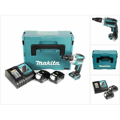 Makita - Makita DFS 251 RFJ 18 V Li-Ion Visseuses bardage Brushless + Coffret Makpac + 2x Batteries BL1830 3,0 Ah + Chargeur DC18RC Makita  - Visseuses à placo