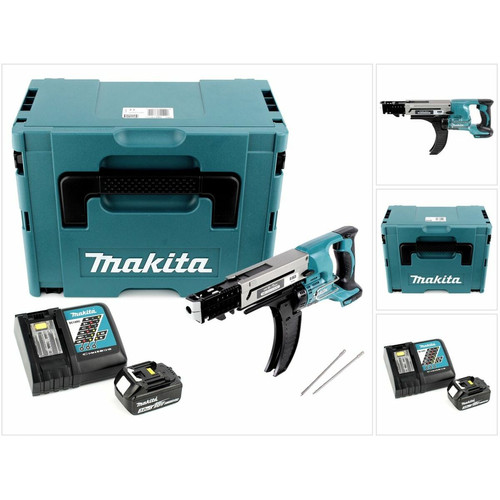 Makita - Makita DFR 750 RF1J Visseuse automatique à Magasin sans fil 18V 45-75mm + 1x Batterie 3,0Ah + Chargeur + Coffret Makpac Makita  - Visseuse makita 18v