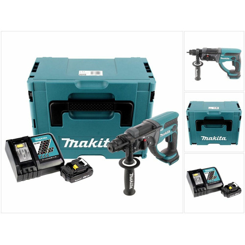 Makita - Makita DHR 202 Y1J-D 18 V Perforateur Burineur SDS-Plus avec boîtier Makpac + 1x Batterie 2,0 Ah + Chargeur Makita  - Batteries plus