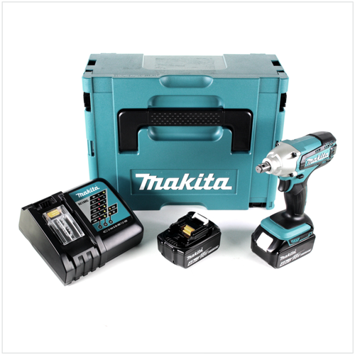 Makita - Makita DTW 190 RMJ 18V Li-Ion Boulonneuse à chocs sans fil + Boîtier Makpac + 2x Batteries BL 1840 4,0 Ah avec pointeur-LED + Chargeur rapide DC 18 RC Makita  - Batterie makita 18v li ion
