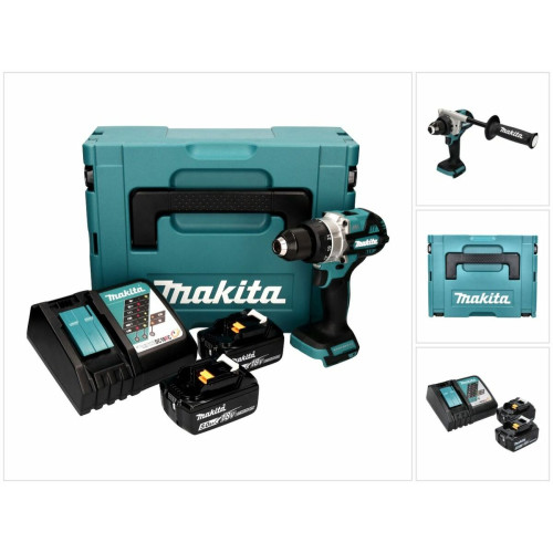 Makita -Maktia DDF 486 RTJ Perceuse-visseuse sans fil 18 V 130 Nm Brushless + 2x Batteries 5,0 Ah + Chargeur + Makpac Makita  - Makita