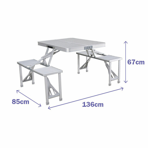 Marbueno Table de pique-nique Marbueno Aluminium Gris 136 x 67 x 85 cm