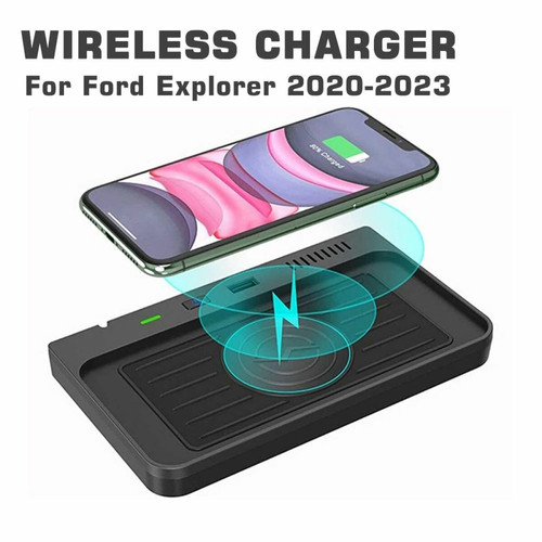 marque generique Chargeur sans fil QI pour Ford Explorer 2023 2022 2021 2020, accessoires de Console centrale, charge par Induction de voiture avec Ports USB