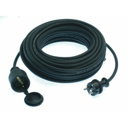 marque generique as-Schwabe 60315 Rallonge électrique Câble caoutchouc noir 15m H05RR-F 3G1,5 Extérieur / IP44 Import Allemagne
