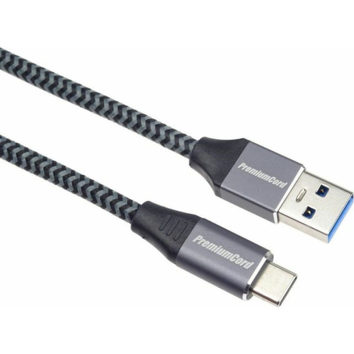marque generique - PremiumCord Connexion Câble USB-C sur USB A, Câble de Données SuperSpeed Jusqu'à 5 Gbit/s, Charge Rapide Jusqu'à 3A, USB 3.2 Génération 1, Tresse de Câble Textile, Couleur Noire, Longueur 0,5 m marque generique  - Hub USB et Lecteur de cartes
