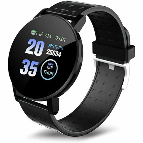 marque generique - Bluetooth Smart Watch Hommes Femmes Pression Artérielle SmartWatch Sports Montre Whatsapp pour Android iOS SmartWatch (Color : Black marque generique  - marque generique