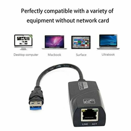 marque generique - Autres Peripheriques Usb M3PD0 USB 3. to Ethernet RJ45 LAN Network Cable Adapter PC MAC1/1/1 Gigabit Hub marque generique  - Hub USB et Lecteur de cartes