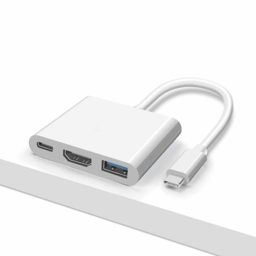 marque generique - BLANCHE - HUB USB type c vers HDMI, séparateur Compatible USB C, 3 en 1, 4K, HDMI, USB 3.0 PD, charge rapide, marque generique  - Hub USB et Lecteur de cartes