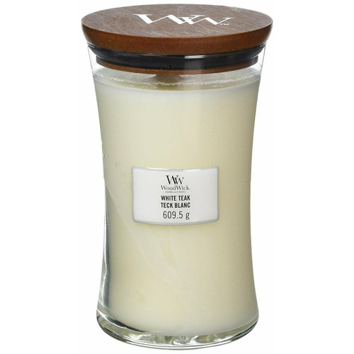 Bougies marque generique Grande bougie jarre parfumée Woodwick, White Teak