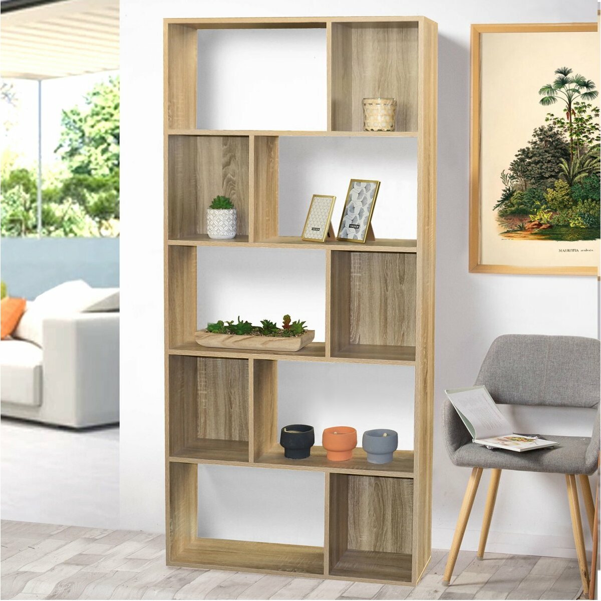 urban living evora armoire de rangement commode meuble de rangement etagere bibliotheque effet bois 83x23xh173cm+urban living panneau de particules bois