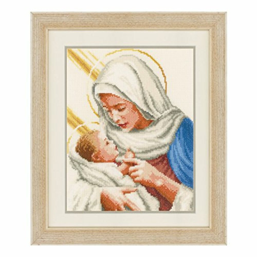 marque generique Vervaco PN-0148524 VER Kit de broderie point compté sur toile Aïda Motif Vierge Marie et Jésus