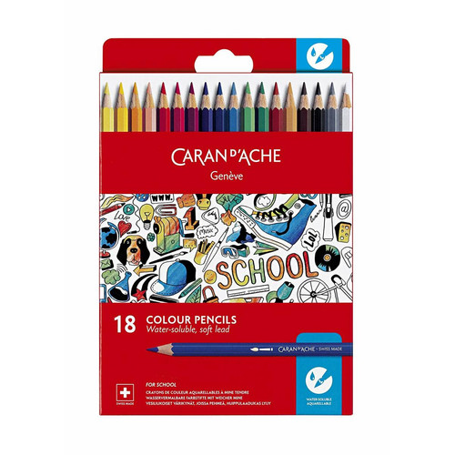 marque generique - Caran D ?acHE Lot de 18 crayons de couleur SCHOOL, lot de 18 marque generique  - Accessoires Bureau