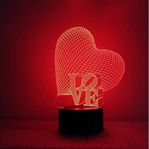 marque generique - Art Lampe De Table 3D Visual Nightlight Coloré Gradient Cadeau Romantique Usb Led Lampe De Chevet De Chambre Love@Z18529 marque generique  - marque generique