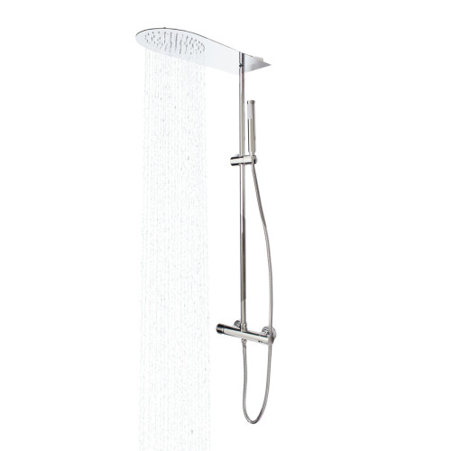 Colonne de douche marque generique Colonne de douche design avec mitigeur thermostatique Pommeau et douchette
