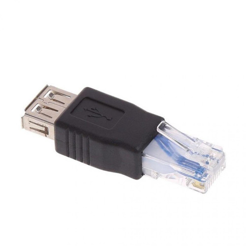 marque generique 10 Pièces USB Femelle Vers Ethernet RJ45 Mâle Adaptateurs Socket Network Converter