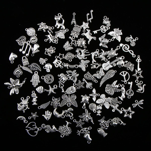 Perles 100pcs Pendentifs Pattern Style Mélangé Charms Fabrication De Bijoux DIY Accessoire