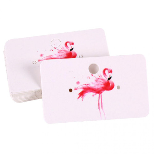 marque generique - 100x bijoux boucle d'oreille goujons suspendus titulaire d'affichage suspendus cartes 5.0x3.0cm Flamingo marque generique  - marque generique