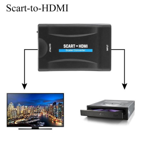 Câble antenne 1080P/720P PÉRITEL Vers HDMI Convertisseur Vidéo Audio Signal Adaptateur HD Avec câble de charge pour HD TV DVD Sky Box