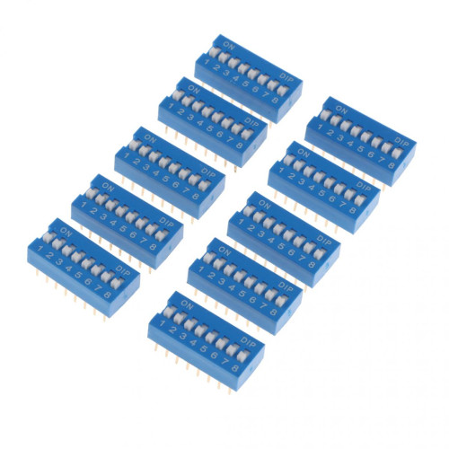 marque generique - 10pcs 2.54mm Pitch 8 Positions 16 Broches Bleu Dip Dil ​​interrupteur à Bascule 8 Bits - Interrupteur connecté