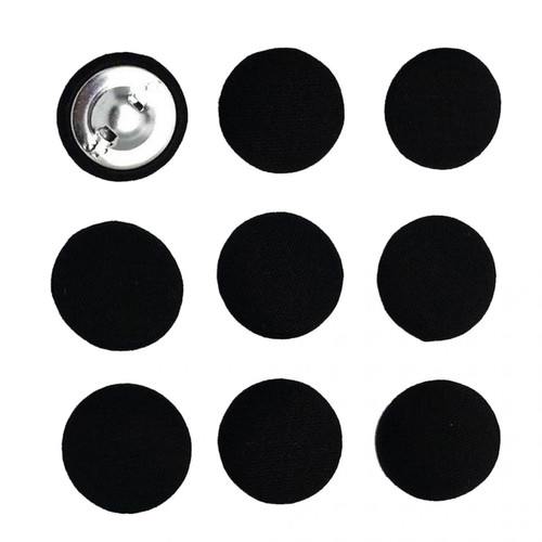 marque generique - 10pcs boutons de tissu de coton couverts accessoires de couture pour vêtement noir marque generique  - marque generique