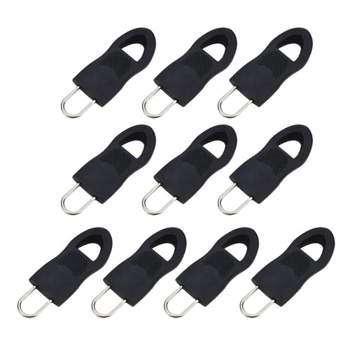 marque generique - 10pcs Détachables Zip Fixer Zipper Tags Réparation Tirette Tab Noir 3.4x1.4cm marque generique  - Soin du linge