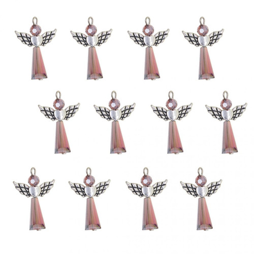 marque generique - 12 pièces en alliage acrylique aile d'ange en alliage pendentifs de bijoux rouge marque generique - Bonnes affaires Perles