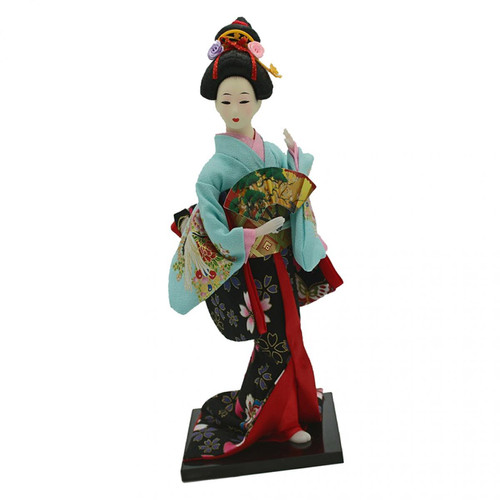 marque generique 12 Pouces de Hauteur Japonais Kimono Vintage Asiatique Fille Geisha Poupée Figurines Modèles