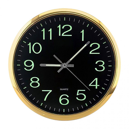 marque generique - 12 pouces Horloge Murale avec Lumière de Nuit Silencieuse Non Coutil Quartz Batterie Exploité Intérieur Extérieur Décoratif Horloge pour Chambre Salon - Horloges, pendules