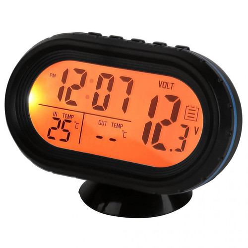 marque generique 12v voiture thermomètre numérique voltmètre horloge alarme moniteur bleu