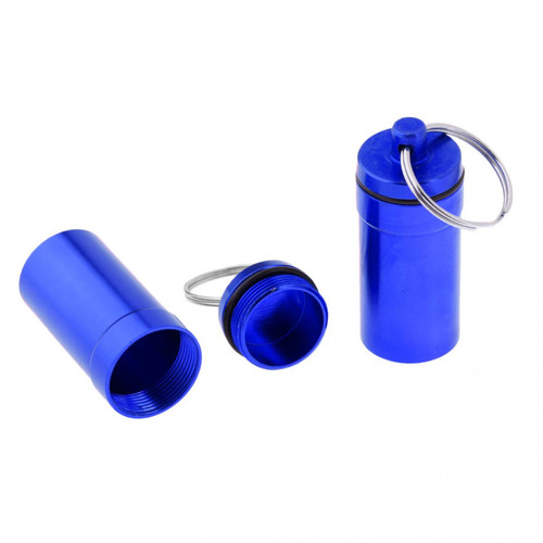 marque generique 2 pièces mini portable étanche boite a pilules contenant un pendentif bleu