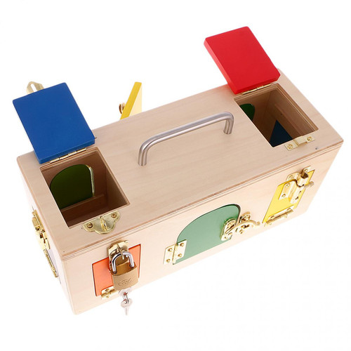 Puzzles Enfants 2 Sets Montessori Jouet Educatif ( Boîte de Couleur Différent + Boîte Serrure ) Sensoriel Enseignement Jouet Pédagogique pour Enfant Bébé
