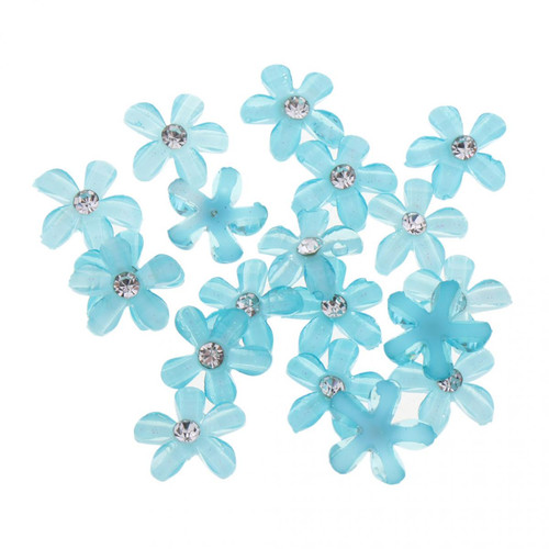 marque generique - 20 fleurs flatback bouton embellissements strass pour mariage blanc marque generique  - Poignée de meuble