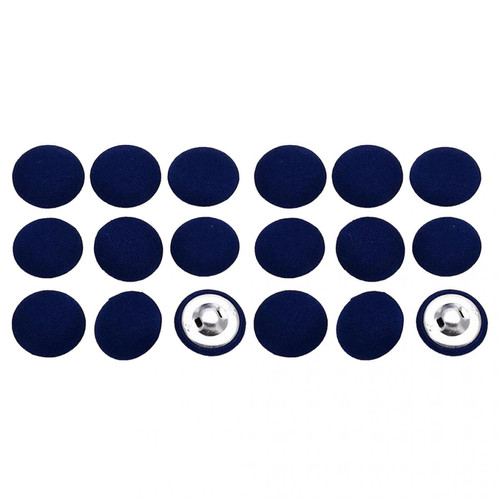 Vêtement connecté marque generique 20pcs Boutons Recouverts De Tissu De Coton Accessoires De Couture Pour Vêtement - Bleu Foncé