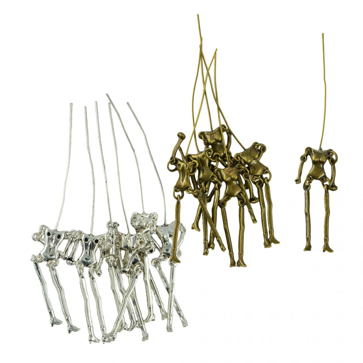 Perles marque generique 24pcs Pendentif Squelette Humain Corps Breloque pour DIY Bijou Bricolage