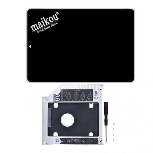 marque generique - 2.5 "SATA SSD interne de 120 Go SSD interne + Caddy de baie optique de 9,5 mm, noir marque generique - Disque Dur interne