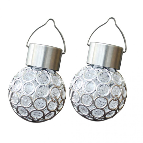 marque generique - 2pcs Lampe Boule Solaire Jardin Globe 3.15inch Led Sans Fil - éclairage extérieur sans fil Eclairage extérieur de jardin
