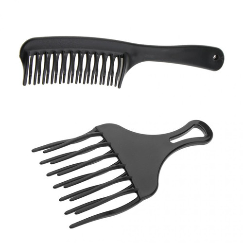 Coiffure marque generique 2pièces Peignes Large Dents Afro Peignes de Cheveux Bouclés Outils de Coiffages pour Coiffeur Stylisers