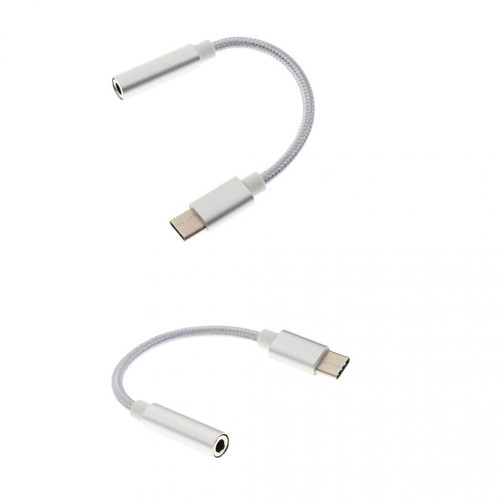 marque generique - 2x Adaptateur Convertisseur Câble USB Type C À 3.5mm Prise Audio Stéréo marque generique  - marque generique