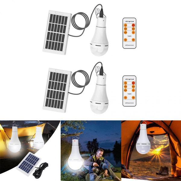 Eclairage solaire marque generique 2x éclairage  à Distance LED Lampe de Tente de Camping éclairage de Cour de Poulailler