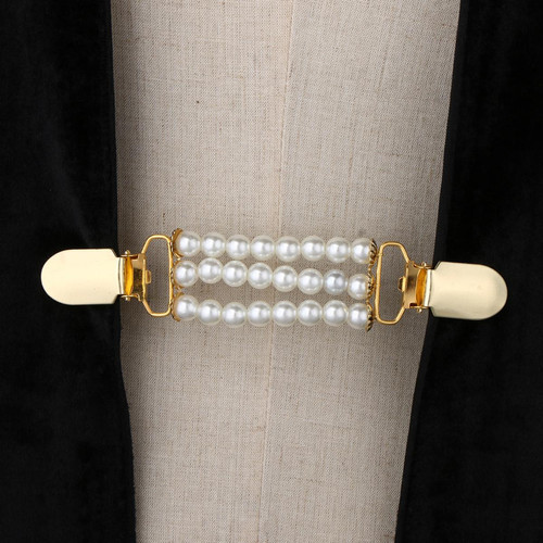 marque generique 2x Perle Cardigan Pull Clip Cloak Fermoir Attache Broche Pin Bouton Perles
