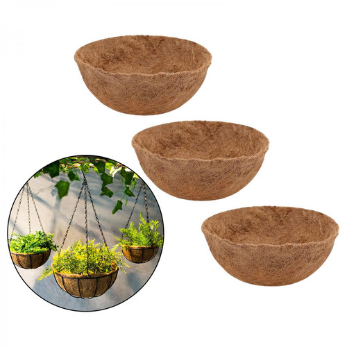 Pots, cache-pots 3pcs Doublure De Remplacement En Fibre De Coco Pour Planteurs Jardinière En Coco Naturel 20cm