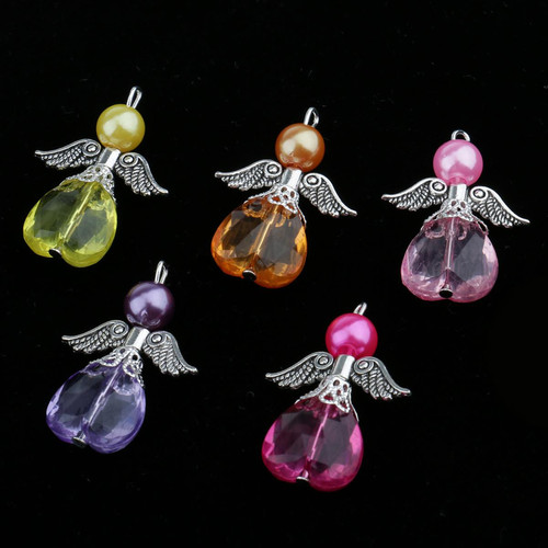 Perles 5 Pcs Bijoux Pendentifs Anges Ailes DIY Pour Charme Collier Bracelet Breloque